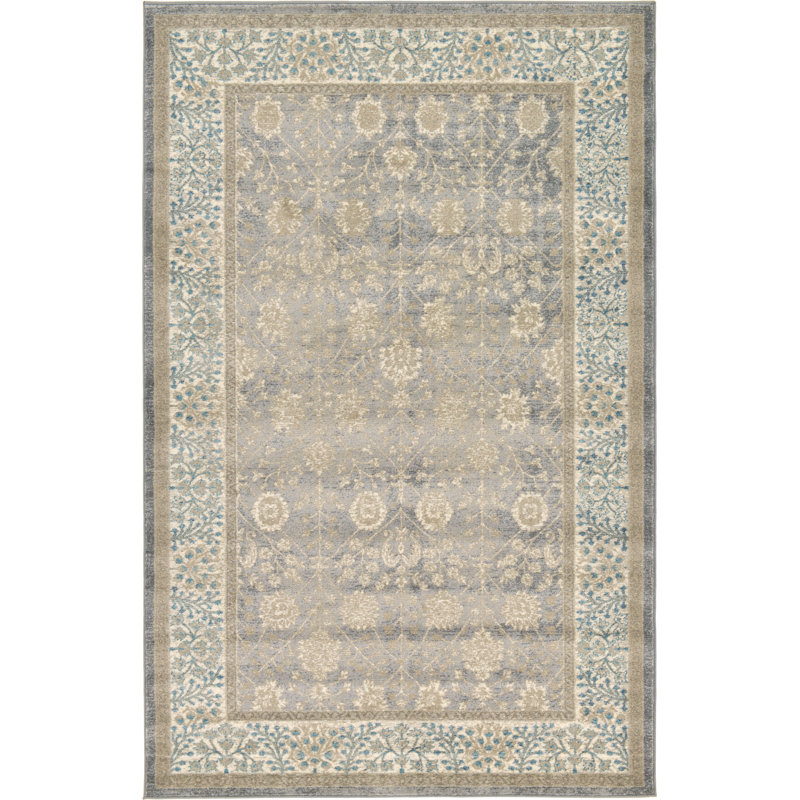 Moua Floral Indoor Rug, Rectangle 3'3" x 5'3"