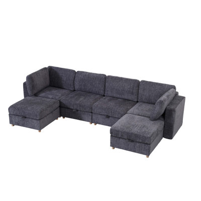 Modular Convertible Sofa with Storage and Multi-Seat Comfort