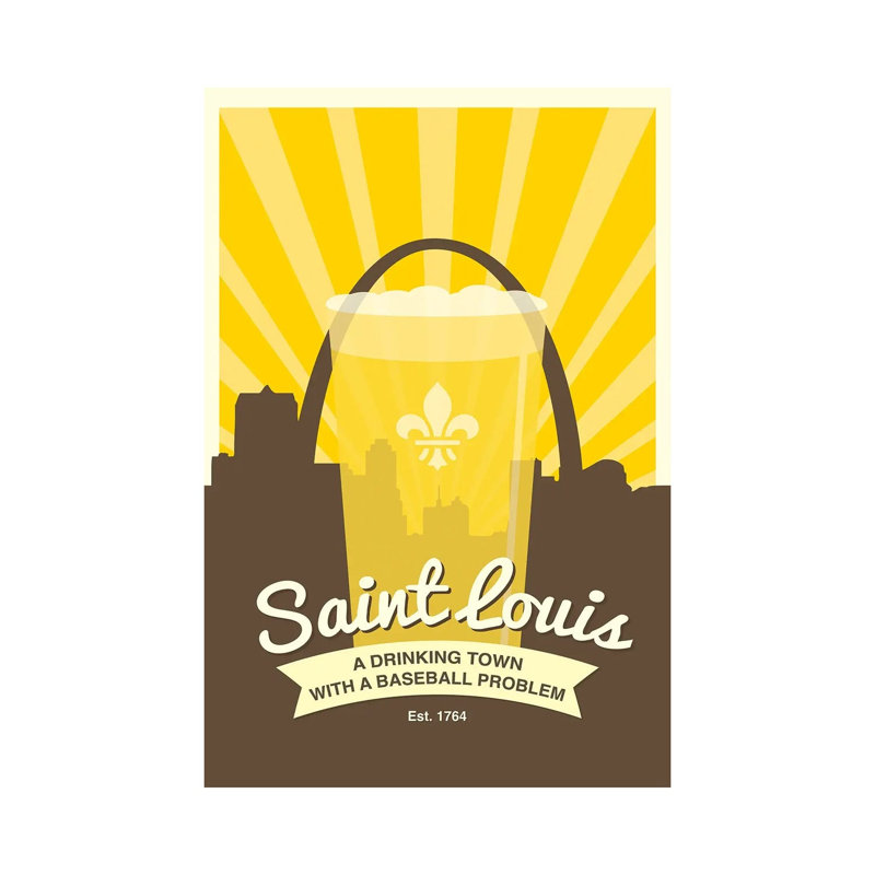 St. Louis - Drinking Town With A Baseball Problem by Benton Park Prints - Wrapped Canvas Gallery-Wrapped Canvas Giclée