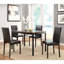 Ensemble de salle à manger en métal noir 5 pièces avec plateau en faux marbre et 4 chaises d'appoint