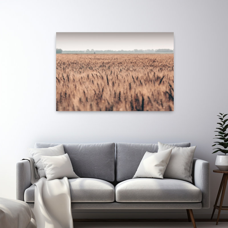 Blé en été, paysage contemporain abstrait, art d'été, H 48 po x l 32 po
