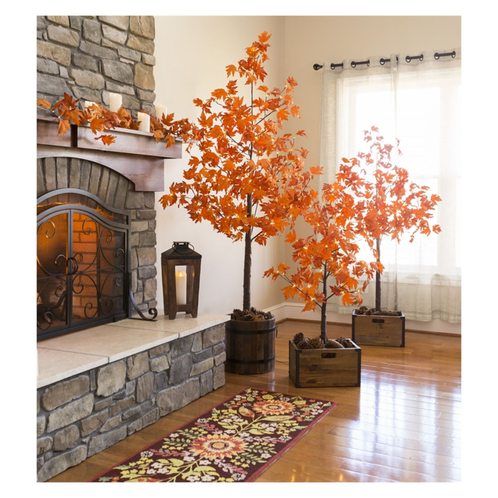 Indoor/Outdoor Lighted Maple Tree with Lights, 96" H x 66" W x 66" D