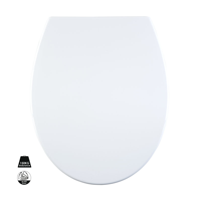Soft Close Round Toilet Seat, White