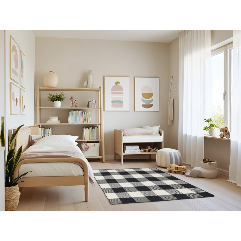 Plaid Indoor Rug, Rectangle 4' x 6'
