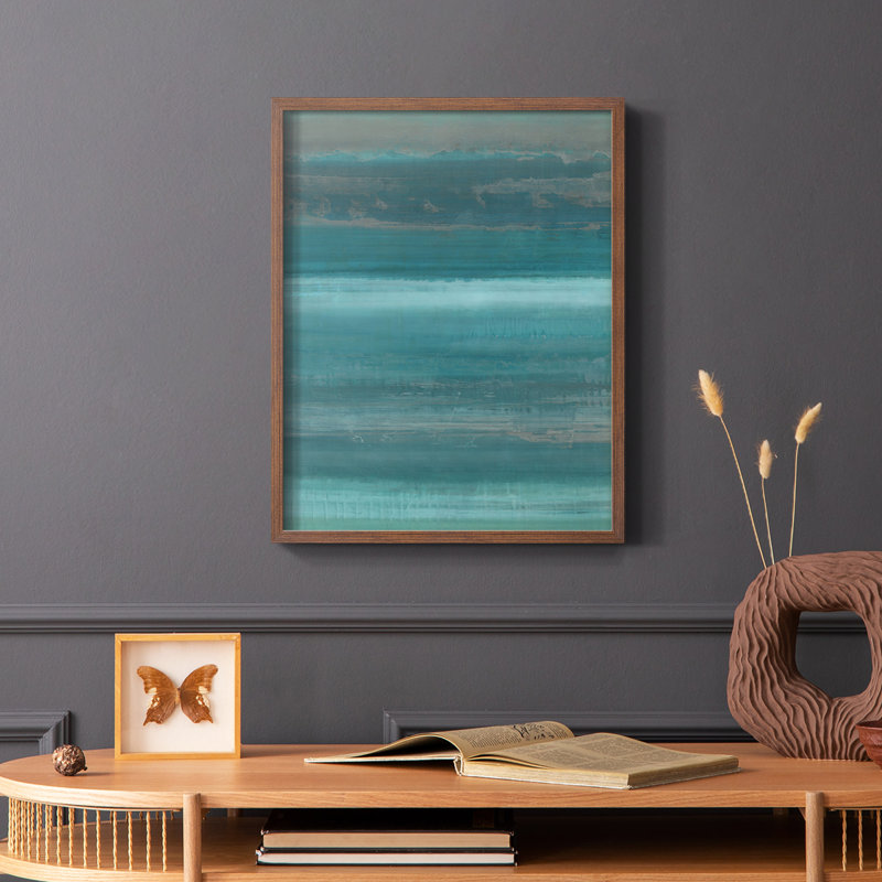 Étoiles et rivages I, reproduction encadrée - bois massif, H 20 po x l 16 po, Brun