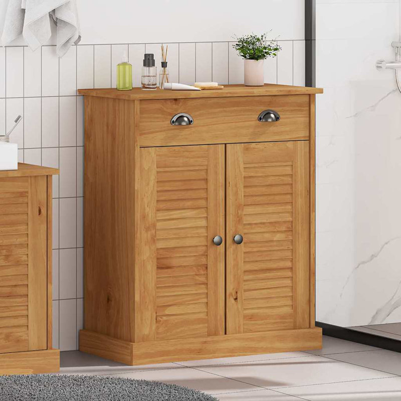  Bathroom Cabinet VIGO 67.5 X 34 X 80 Cm Solid Pine Wood, Brown