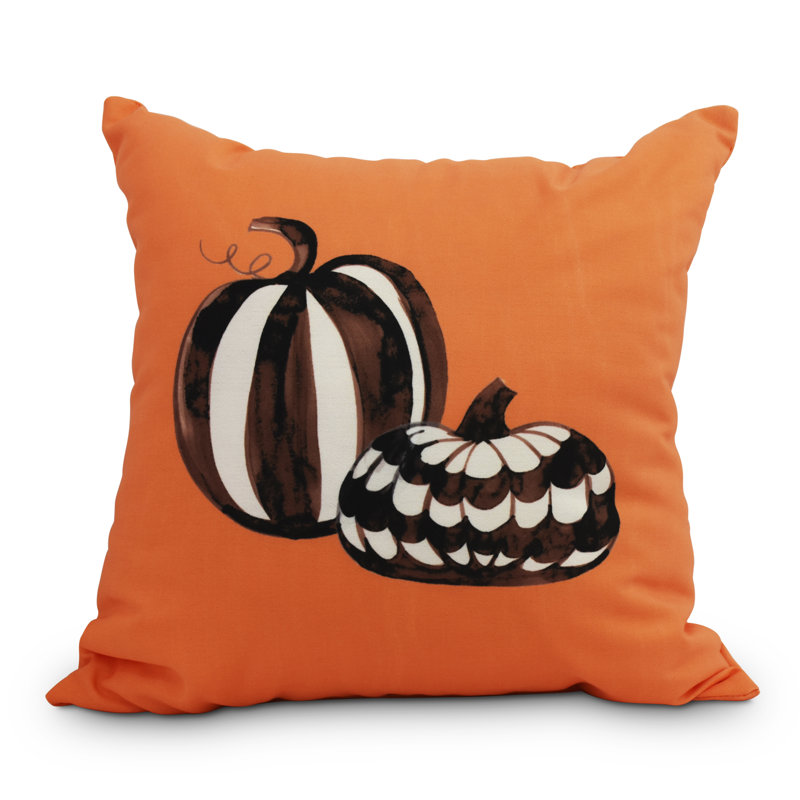 Witches Brew Outdoor Reversible Throw Pillow, 16" x 16", Orange