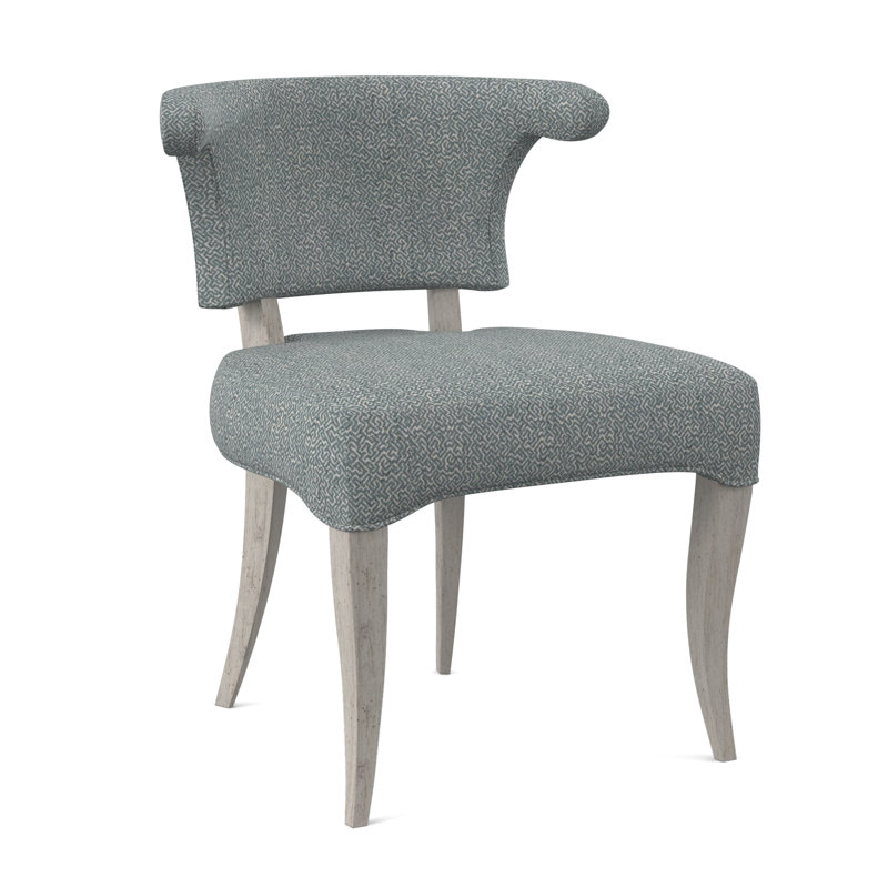 Fauteuil à oreilles rembourré Athena, Cyan maya, Bisque