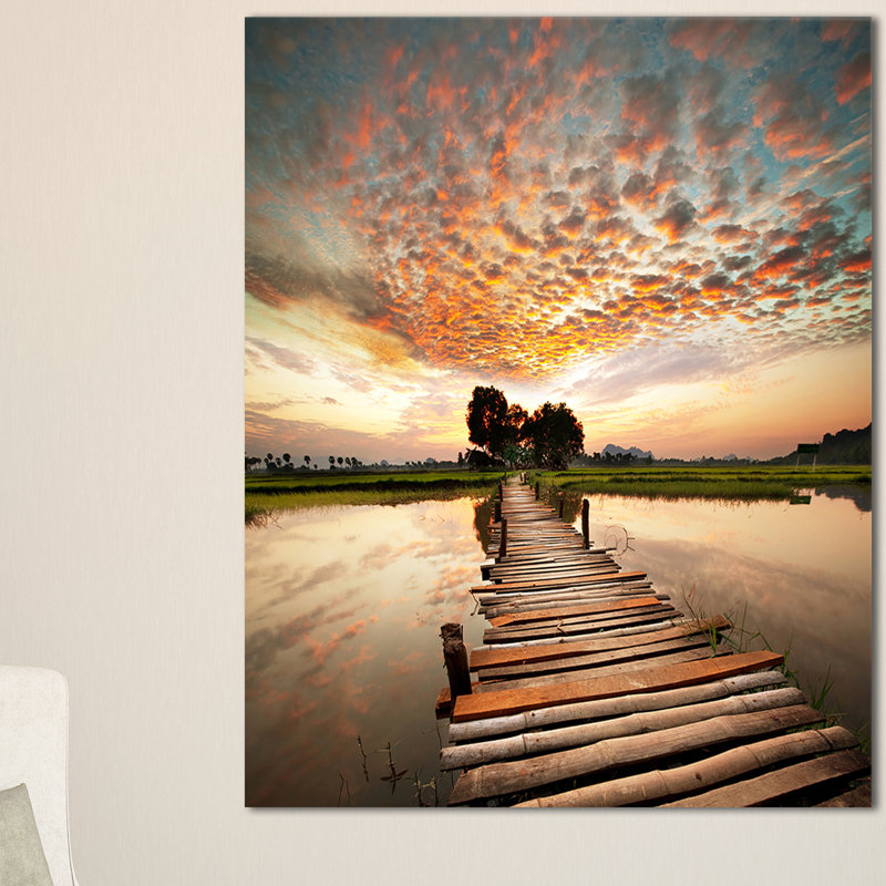 Reproduction de photo sur toile tendue, reproduction de photo sur toile tendue en bois improvisé, H 40 po x l 20 po x P 1po