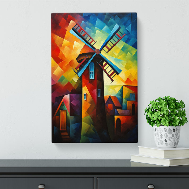 Windmill No.2 - Wrapped Canvas, 60cm H x 40cm W x 3cm D