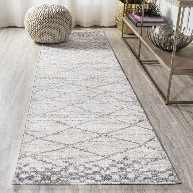 Tapis gris clair Coddington, Tapis de couloir 2 pi 3 po x 10 pi