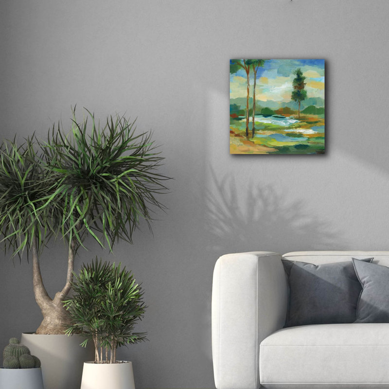 «Early Spring Landscape I» par Silvia Vassileva, art mural sur toile, H 18 po x l 18 po x P 0,5 po