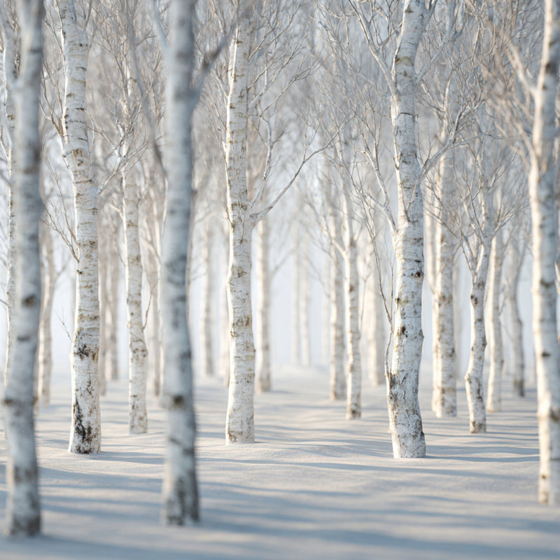 «Winter Birch Grove», art mural sur toile tendue, H 12 po x l 12 po