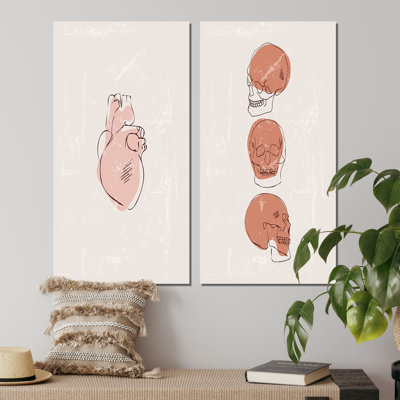 «Humain rétro Anatomie I», ensemble de 2 peintures