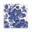«Blue Toile Roses», impression murale sans cadre