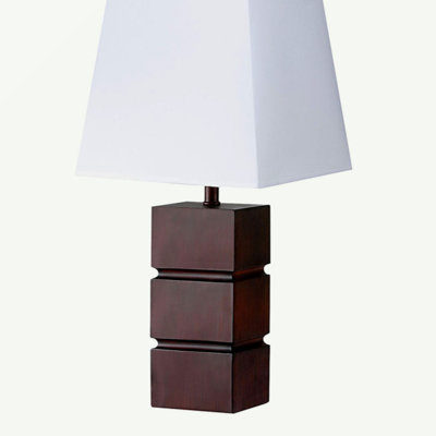 Lampe de table moderne en bois empilable