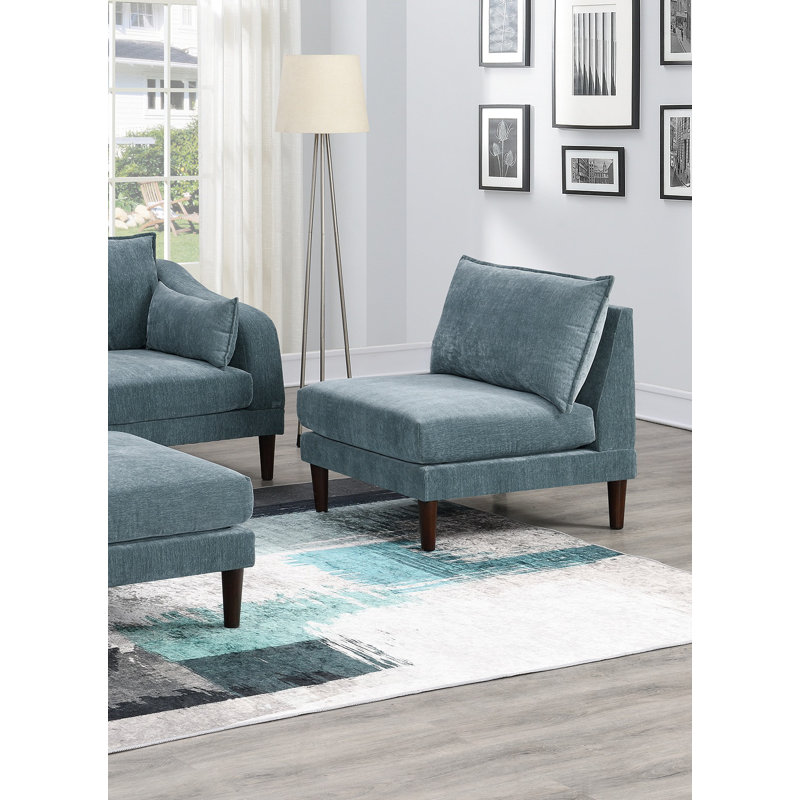 Magnifique chaise sans accoudoirs de couleur minérale en tissu 1pc Morgan