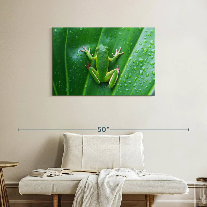 Grenouille camouflée, H 24 po x l 36 po