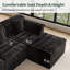 Canapé modulaire en nuage de 142 po avec assise profonde et canapé en velours côtelé de 142 po, aucun assemblage requis-1092338942