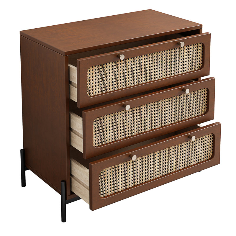 Commode 3 tiroirs Aviyanah Scotty, Brun