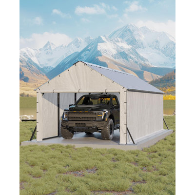 11'x20'x9' Vertical Roof Metal Carport – Enclosed Heavy Duty Steel Frame for Trucks, Boats, Tractors & All-Weather Protection