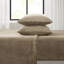 Ensemble de draps 4 pièces pour grand lit taupe - 100% doux et confortable