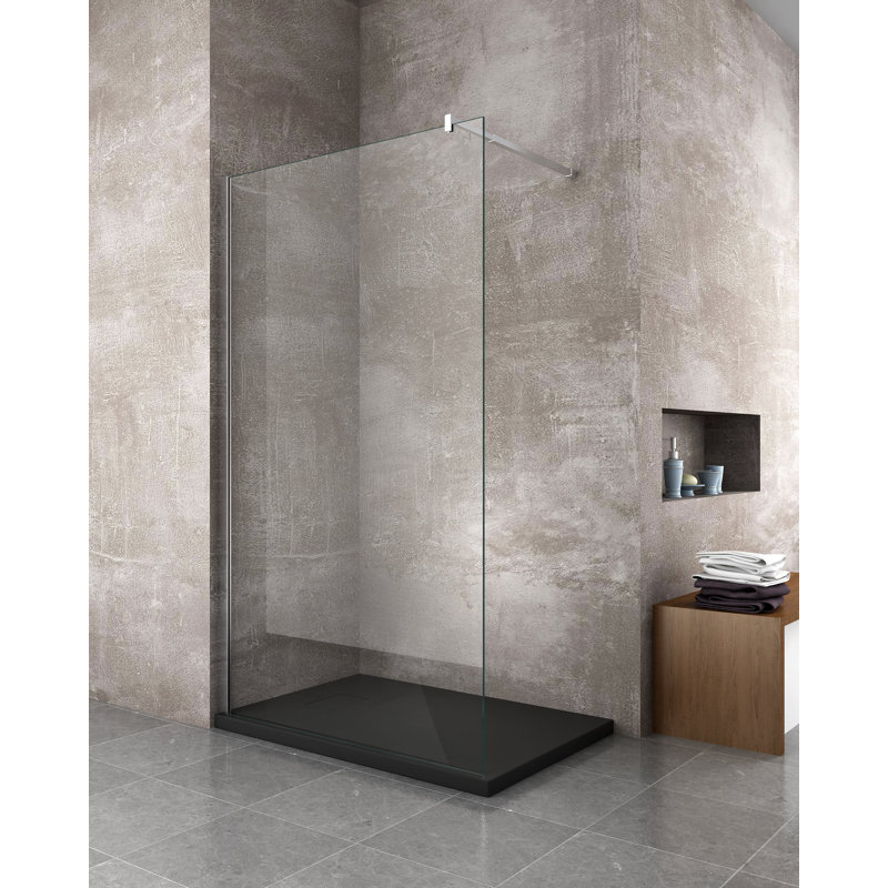 1200 x 800 mm Fiberglass Shower Tray, Black, 1000 x 700 mm