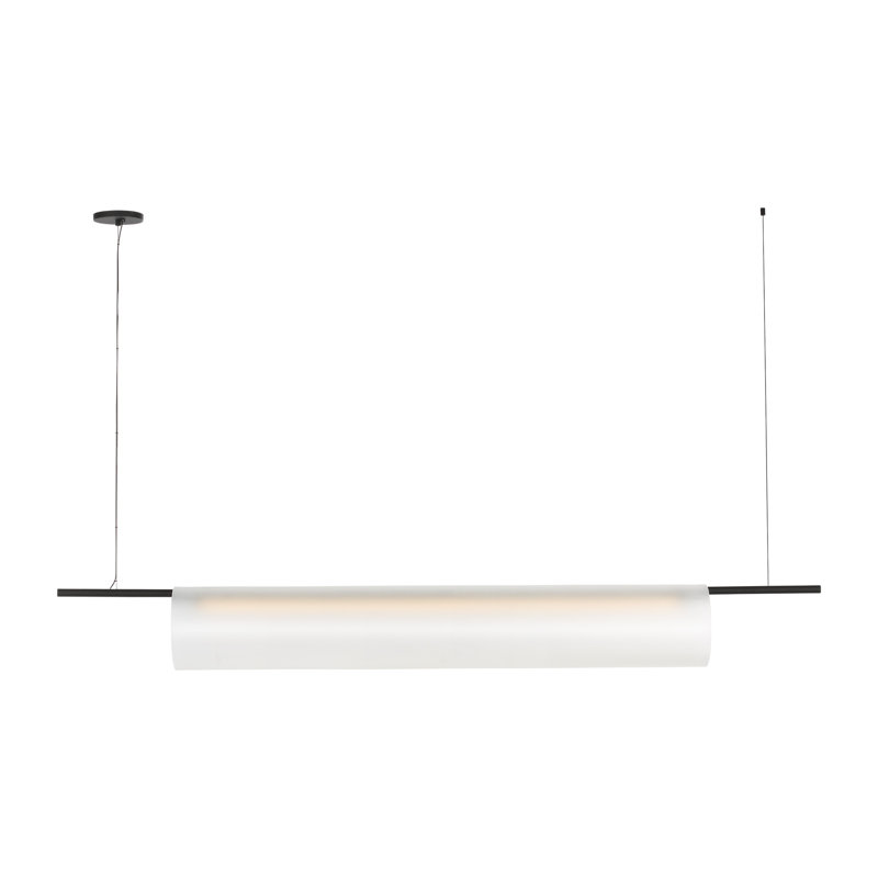 Trace 1 - Light LED Pendant, 9.1" H x 72" W x 7.9" D, White/Black