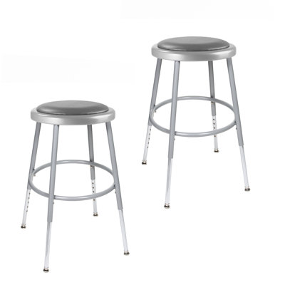 Otto 19-27 Inch Height Adjustable Heavy Duty Commercial Grade Vinyl Padded Stool