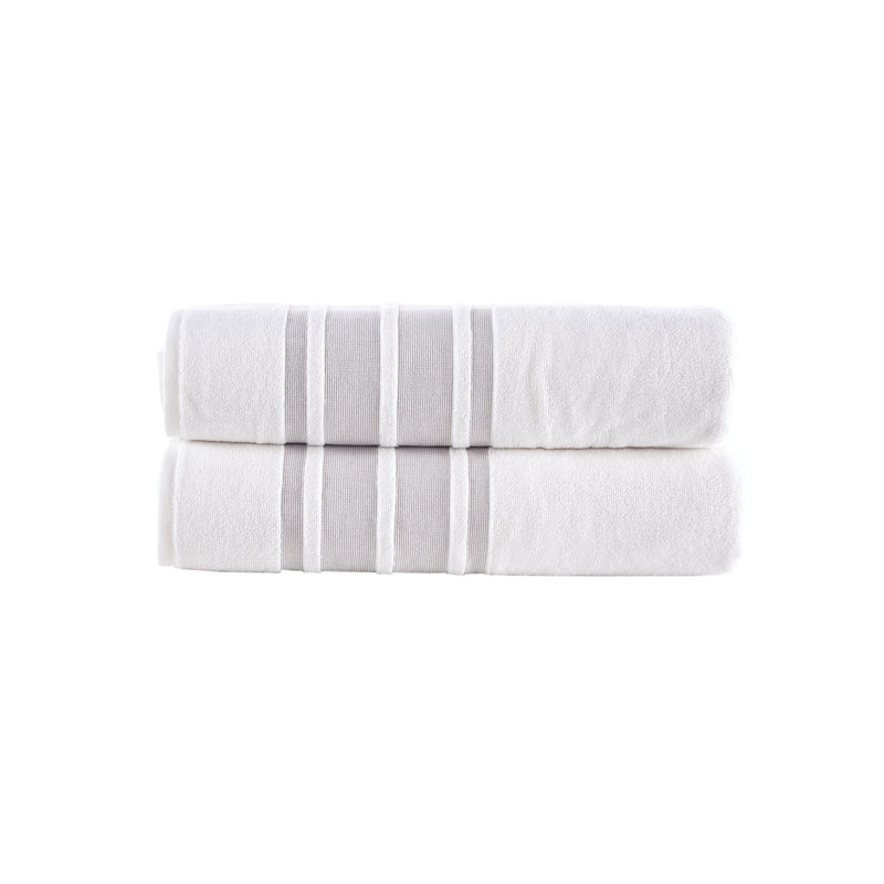 Bordure contrastante Brooks Brothers, Taupe, 3 Piece Towel Set