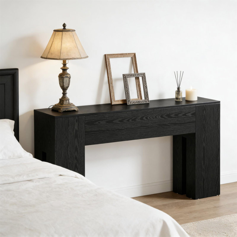 Foyer Table,Console Table,Wooden Hallway Table, Black