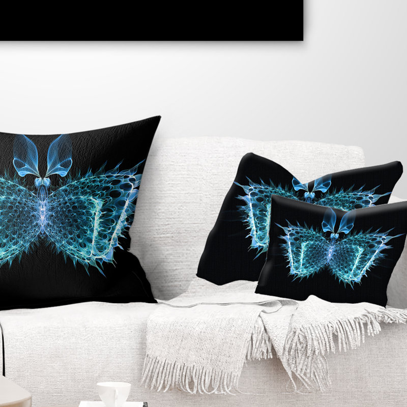  Coussin lombaire abstrait papillon abstrait fractal