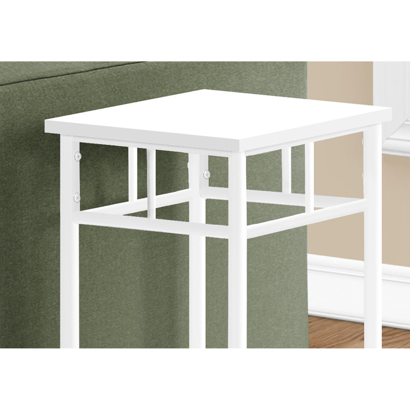 2 tables d'appoint blanches pour chambre à coucher, style moderne et rangement moderne avec plateau carré