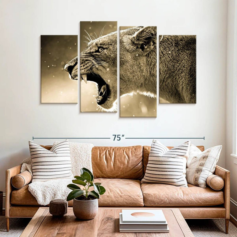 Brampt Enraged Lioness, 42'' H x 68'' W