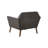 Mid Century Modern Arm Supported Lounge Seat, Button , Solid Pecan Wood Legs, 37"W X 29.5"D 31.5"H, Sitting Chair, Support, 31.5"H-2117762462