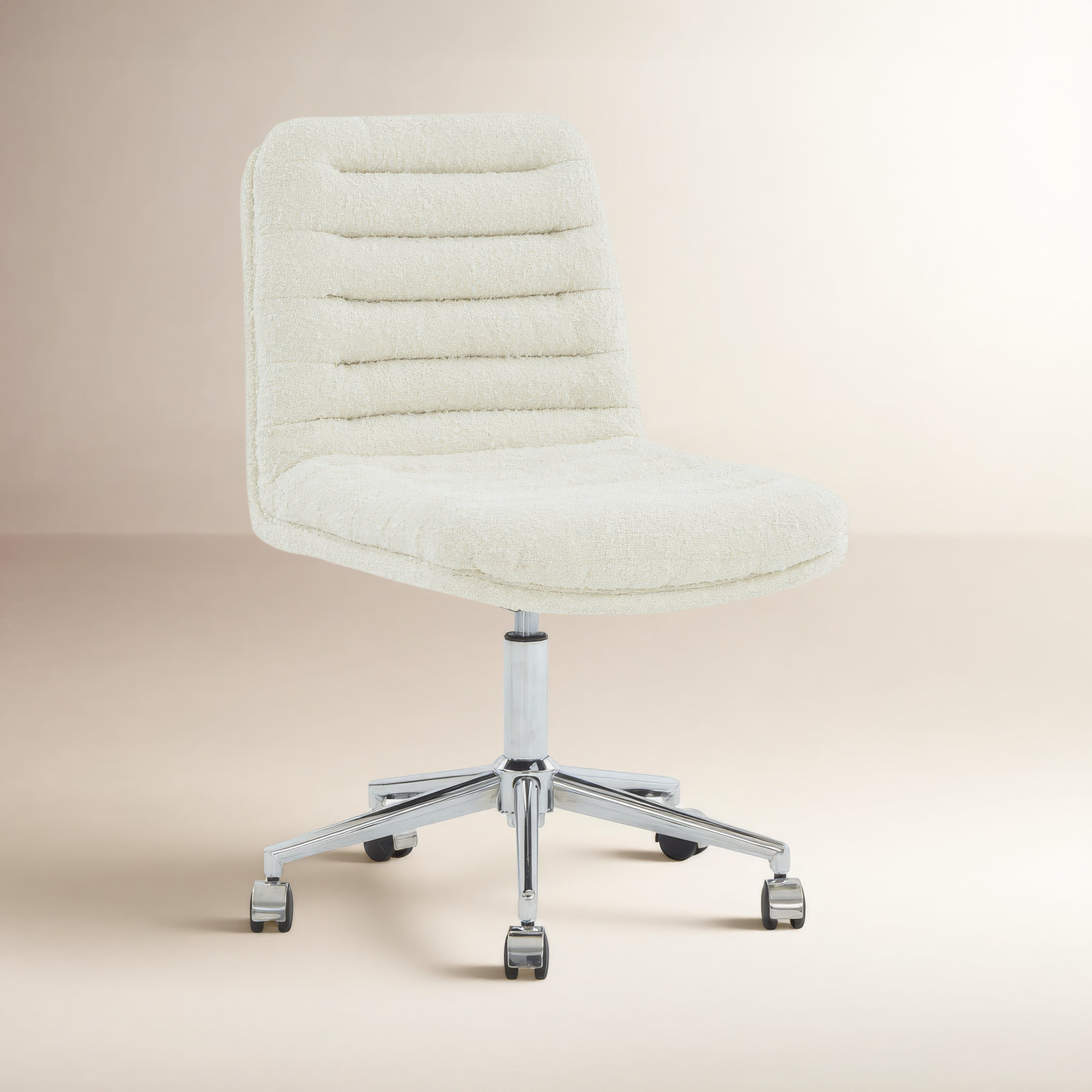 Ashia Swivel Office Chair, Ivory