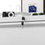Classeur latéral blanc à 2 tiroirs avec serrure à clé, matériau laminé à froid, fonctionnement silencieux, classeur horizontal en acier Interlock, construction, dossiers réglables, glissières-131255677