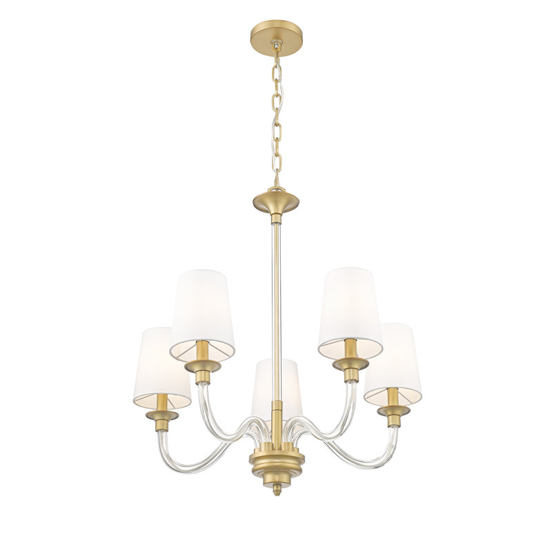 Lustre 5 lumières Ain, Laiton