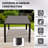 All-Weather Slatted Patio Dining Table – Metal Outdoor Table with Umbrella Hole, Brown