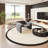 Dark grey curved negotiating sofa