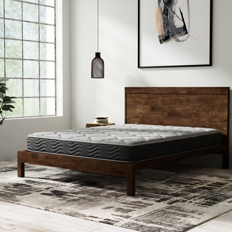 Matelas simple de 8 po, ferme avec ressorts ensachés, mousse adaptable pour le soulagement, excellente isolation des mouvements, support à bord complet, conception respirante, panneau en tricot de 3/4 po, couche confort de 1 po, matelas Coils Us de 7 po