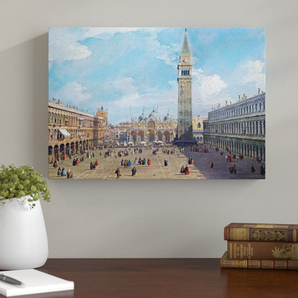 'Piazza San Marco No.2' by Giovanni Canaletto Painting Print on Canvas