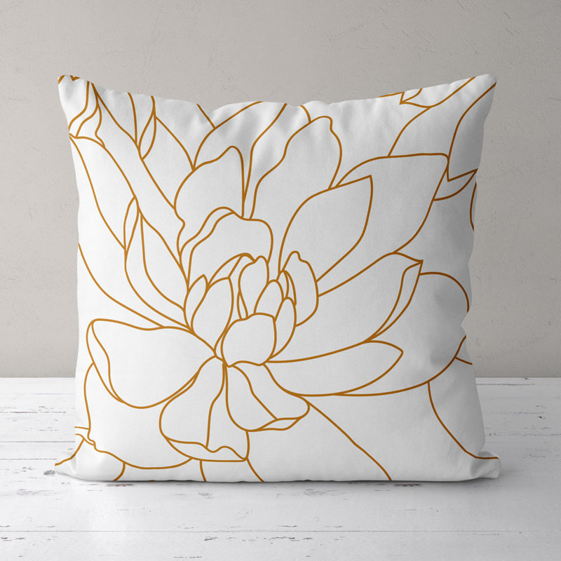 Housse de coussin carré et insert, Jaune