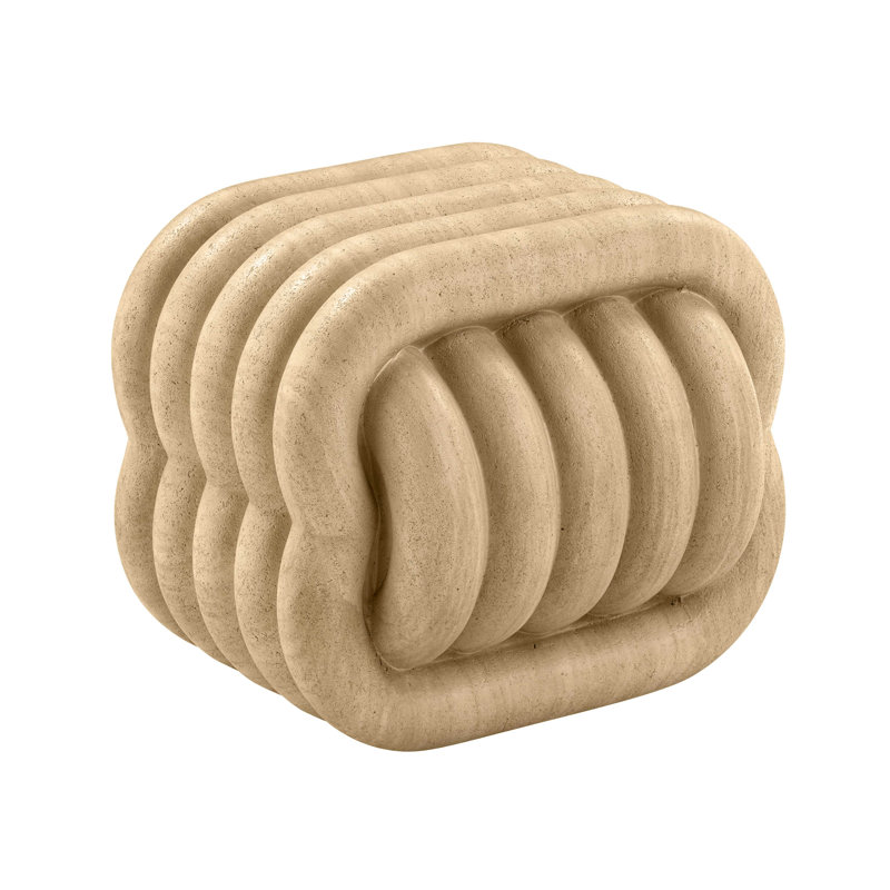 Rolandat Concrete Accent Stool, Tan