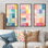Mid-Century Pastel Color Cubes I - Art mural géométrique