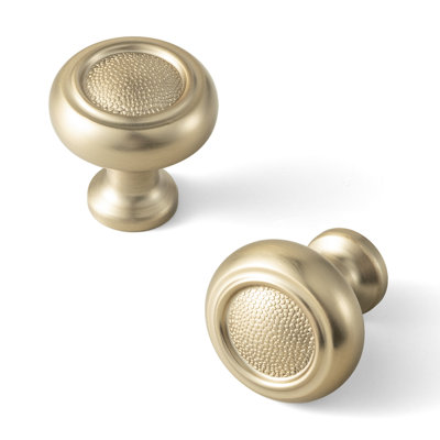 Hammered Center Round Cabinet Knob, Textured Mushroom Drawer Knob, Antique Brass & Champagne Bronze Furniture Hardware