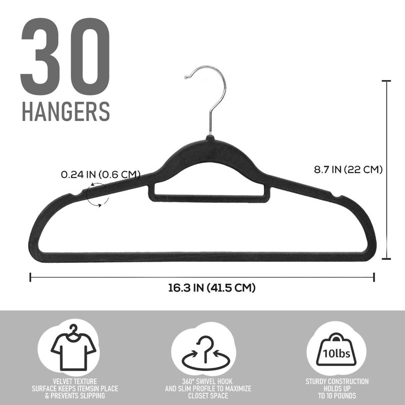 Plastic Accessories Hanger, Black