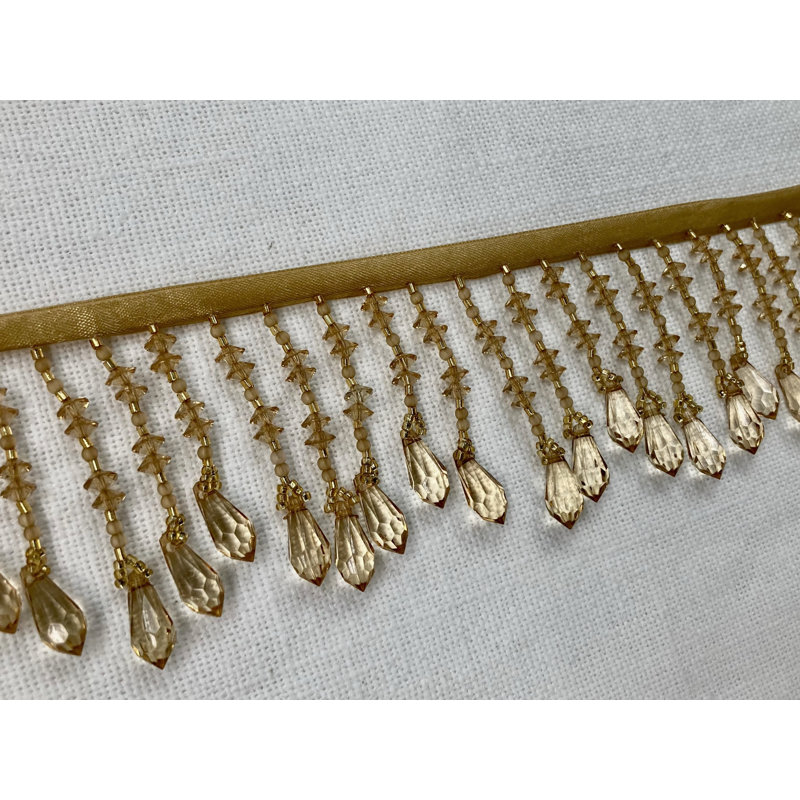 Crystal Beaded Fringe 3" Width Trim Sold By The Yard