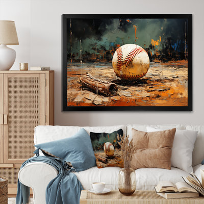 " Baseball Collage Glove And Ball "