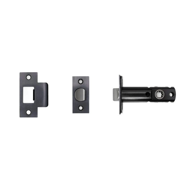 Loquet tubulaire / poignée de porte / intimité, Bronze fumé / noir, H 2,75 po x l 1 po x P 2,38 po
